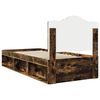vidaXL Bettrahmen Ger&auml;ucherte Eiche 90 x 200 cm Massives Kiefernholz