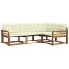 vidaXL Outdoor-Sofagarnitur 4 stk. Natur und Creme