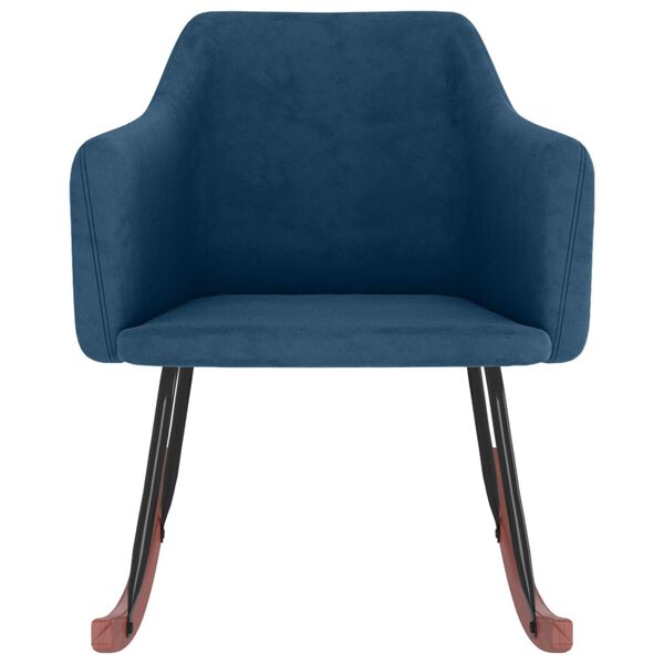 vidaXL Schaukelstuhl Blau Samt