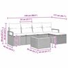 vidaXL Gartensofa-set mit Kissen mit Speicher 6 pcs Grau Poly-Rattan