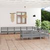 vidaXL 11-tlg. Garten-Lounge-Set Grau Massivholz Kiefer