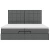 vidaXL Ottoman-Bett mit Matratzen & LEDs Dunkelgrau 200x200 cm Stoff