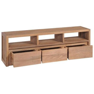 vidaXL TV-Schrank Massivholz Teak Natur 120×30×40 cm