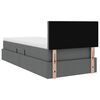 vidaXL Bett mit Stauraum und LED mit LED Dunkelgrau 90 x 200 cm Stoff