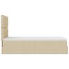 vidaXL Ottoman-Bett mit Matratze Creme 90x200 cm Stoff