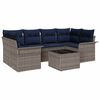 vidaXL Gartensofa-set mit Kissen 7 pcs Grau und Marineblau Poly-Rattan