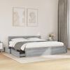 vidaXL Bettgestell mit Kopfteil Grau Sonoma 180x200 cm Holzwerkstoff