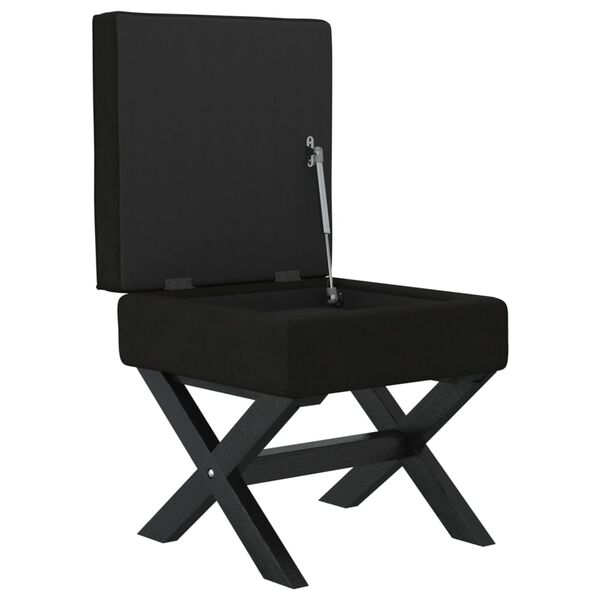 vidaXL Hocker mit Stauraum Schwarz 45x45x49 cm Samt