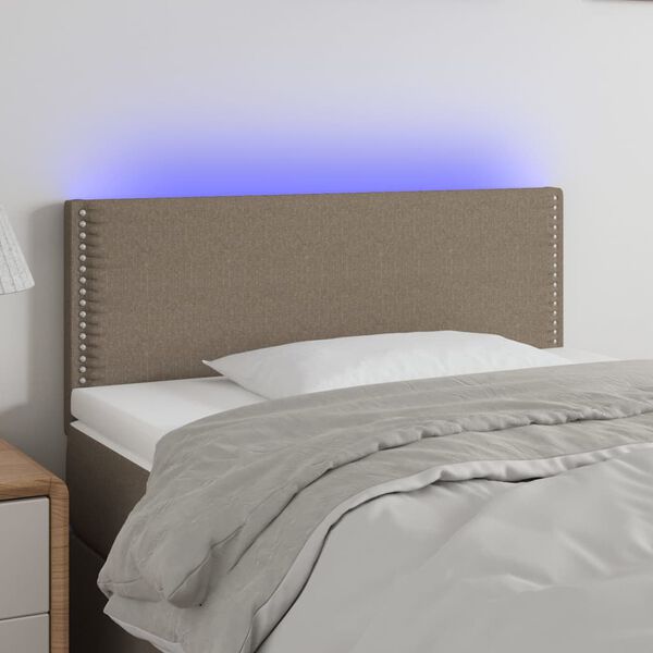 vidaXL LED Kopfteil Taupe 90x5x78/88 cm Stoff