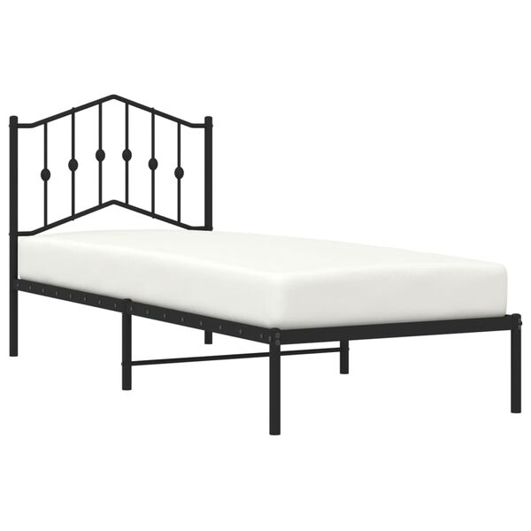 vidaXL Bettgestell mit Kopfteil Metall Schwarz 80x200 cm