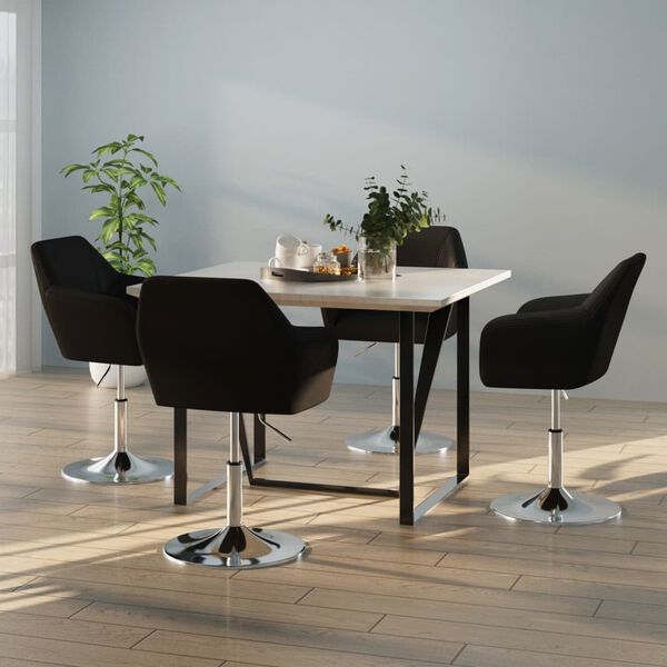 vidaXL Esszimmerst&uuml;hle 4 Stk. Schwarz Kunstleder