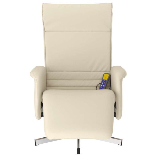vidaXL Massagesessel mit Fu&szlig;teil Creme Kunstleder