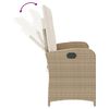 vidaXL Gartenbank Verstellbar mit Kissen Beige Poly Rattan