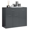 vidaXL Sideboard Hochglanz-Grau 88x30x70 cm Holzwerkstoff