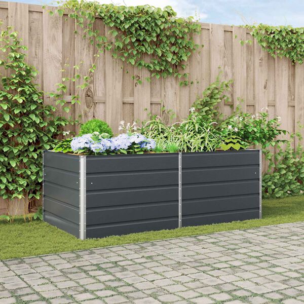 vidaXL Pflanzk&uuml;bel Anthrazit 195 x 100 x 45 cm Verzinkter Stahl