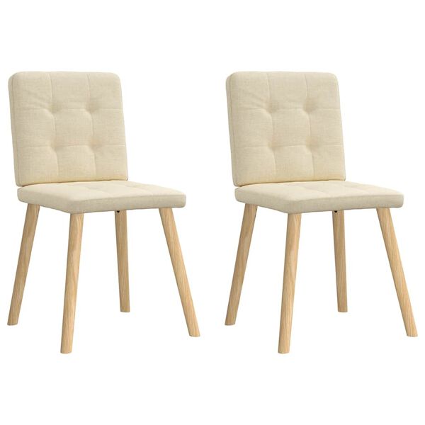 vidaXL Esszimmerst&uuml;hle 2 Stk. Creme Stoff