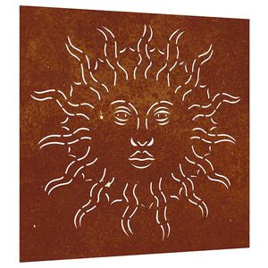 vidaXL Garten-Wanddeko 55x55 cm Cortenstahl Sonne-Design