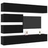 vidaXL TV-Schrankset 6 pcs Schwarz Eichen-Optik Holzwerkstoff