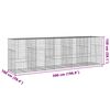 vidaXL Gabione mit Deckel 500x100x150 cm Verzinktes Eisen