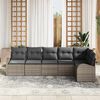 vidaXL Gartensofa-set mit Kissen mit Speicher 6 pcs Grau Poly-Rattan