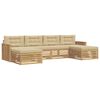 vidaXL Outdoor-Sofagarnitur 6 Stk. Wei&szlig; und Beige Massivholz Akazie