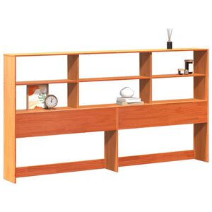 vidaXL Kopfteil mit Stauraum Wachsbraun 200 cm Massivholz Kiefer