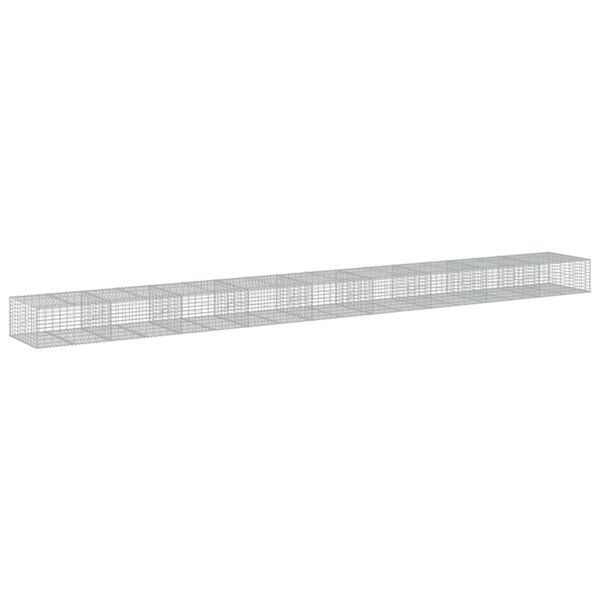 vidaXL Gabione mit Deckel 900x100x50 cm Verzinktes Eisen