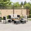 vidaXL Garten-Sofa-Set 6 pcs Schwarz und Creme Poly-Rattan