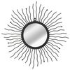 vidaXL Wandspiegel Sonnenform 60 cm Schwarz