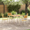 vidaXL Outdoortisch-Set 5 pcs Braun Massivholz Teak