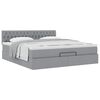 vidaXL Ottoman-Bett mit Matratze Hellgrau 160x200 cm Stoff