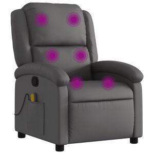 vidaXL Massagesessel Relaxsessel Echtleder Grau