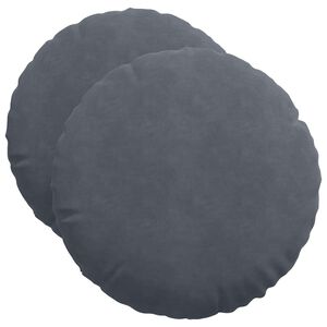 vidaXL Sitzkissen 2 stk. Samt Dunkelgrau &Oslash;50 x 19 cm