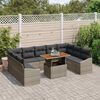 vidaXL Garten-Sofa-Set mit Speicher 10 pcs Grau Poly Rattan