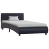 vidaXL Bettgestell mit LED Schwarz Kunstleder 100x200 cm