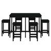 vidaXL 7-tlg. Gartenbar-Set Schwarz Massivholz Kiefer