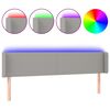 vidaXL LED Kopfteil Hellgrau 203x16x78/88 cm Stoff