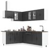 vidaXL 11-tlg. K&uuml;chenschrank-Set Lucca Schwarz Holzwerkstoff