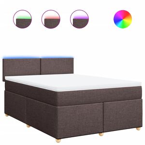vidaXL Boxspringbett mit Matratze Dunkelbraun 140x190 cm Stoff