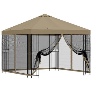 vidaXL Garten Pavillon mit Seitenw&auml;nden 3 x 3 m Beige