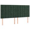 vidaXL LED Kopfteil Dunkelgr&uuml;n 160x5x118/128 cm Samt