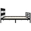 vidaXL Massivholzbett mit Kopfteil Schwarz 200x200 cm