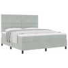 vidaXL Boxspringbett mit Kopfteil Hellgrau 180 x 200 cm Samt