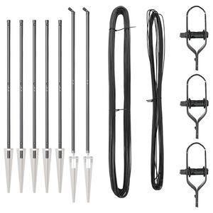 vidaXL Zaunpfosten 7 pcs Grau Stahl