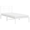 vidaXL Bettgestell mit Kopfteil Metall Wei&szlig; 90x190 cm