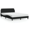 vidaXL Bett mit Matratze "Dover" Schwarz 140x190 cm Stoff