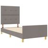 vidaXL Bettgestell mit Kopfteil Taupe 90 x 200 cm Stoff