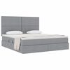 vidaXL Aufbewahrungsbett mit Matratze Hellgrau 160 x 200 cm Polyester