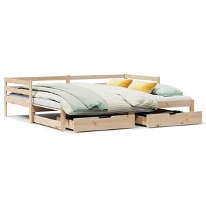 vidaXL Tagesbett Ausziehbar mit Schubladen ohne Matratze 80x200 cm