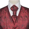 Hochzeitswesten-Set Herren Paisley Gr&ouml;&szlig;e 48 Burgunderrot